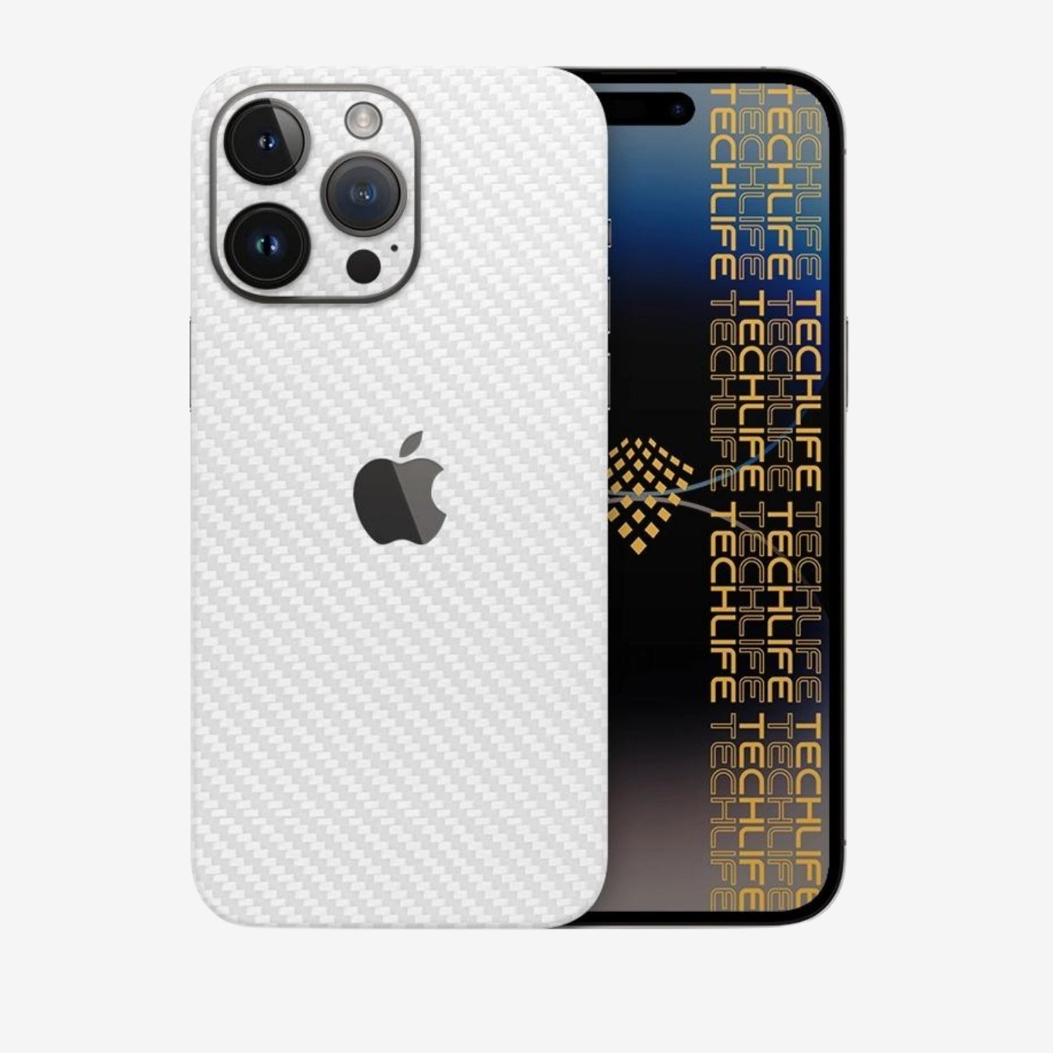 Skin Premium Fibra De Carbono Blanco iPhone 15 Pro