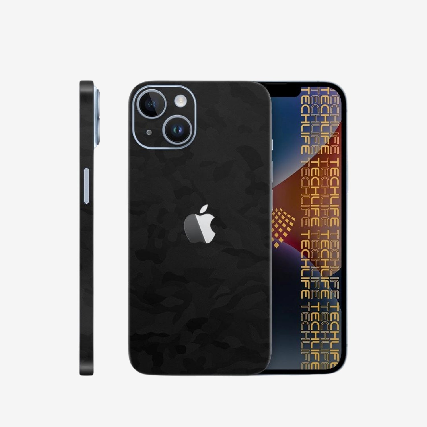 Skin Premium Camuflaje Espectro Negro iPhone 15 Plus