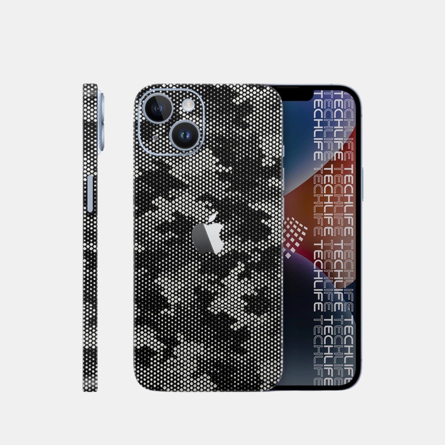 Skin Silver Camuflado Pixel iPhone 13