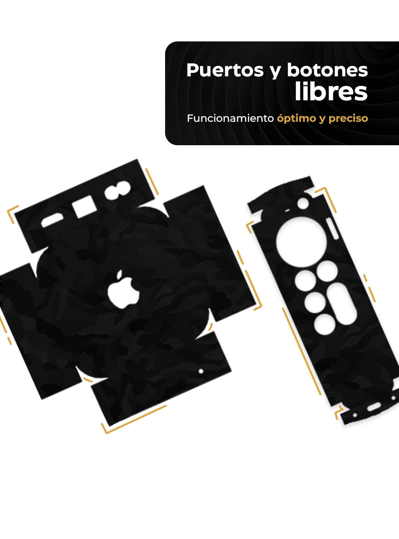 Skin Premium Camuflado Nocturno Apple TV 4K - 3G + Control