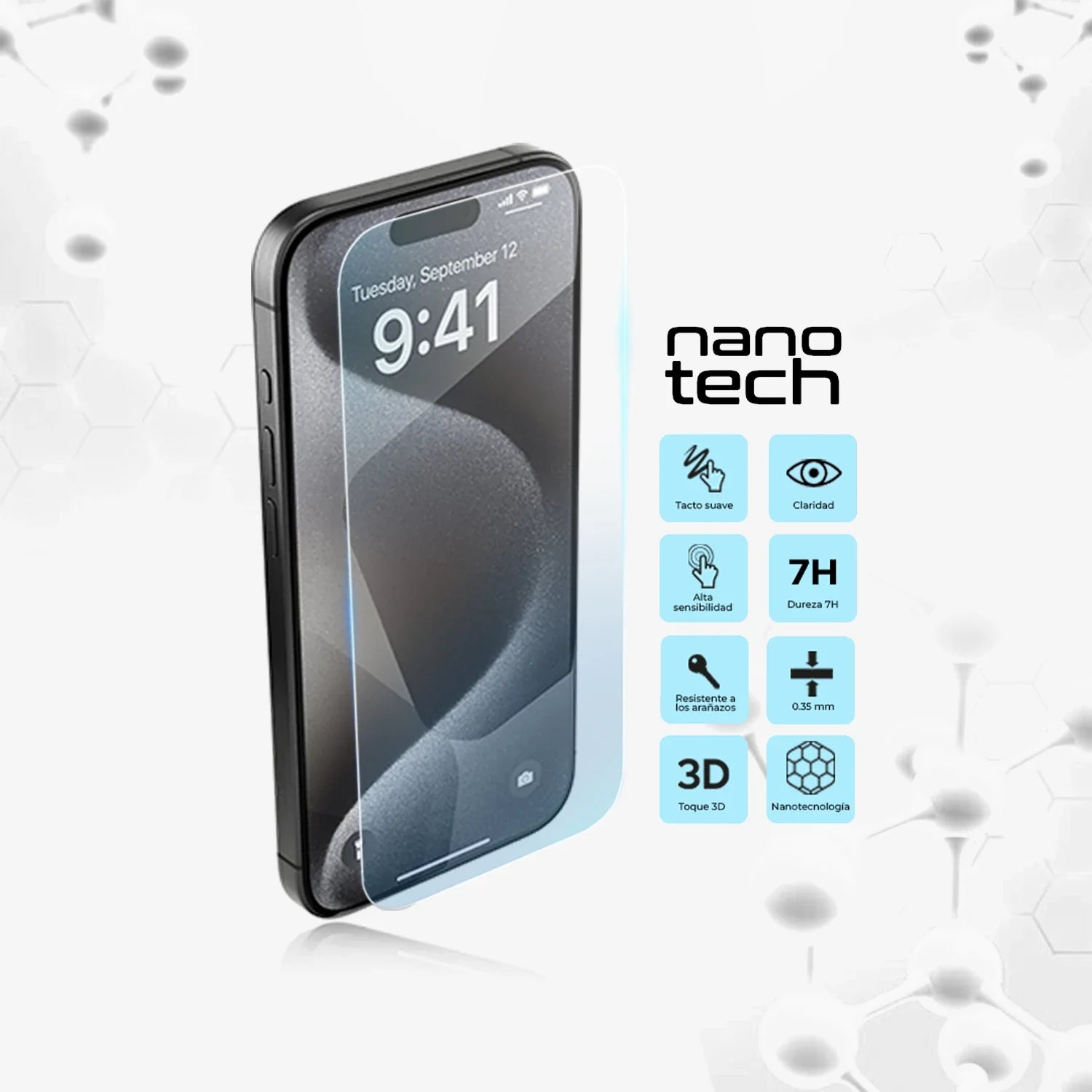 Protector de Pantalla HD Nanotech iPhone 12 Pro Max