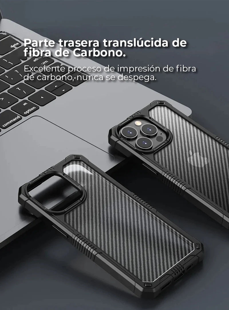 Case Antishock Carbono Transparente iPhone 13 Pro Max