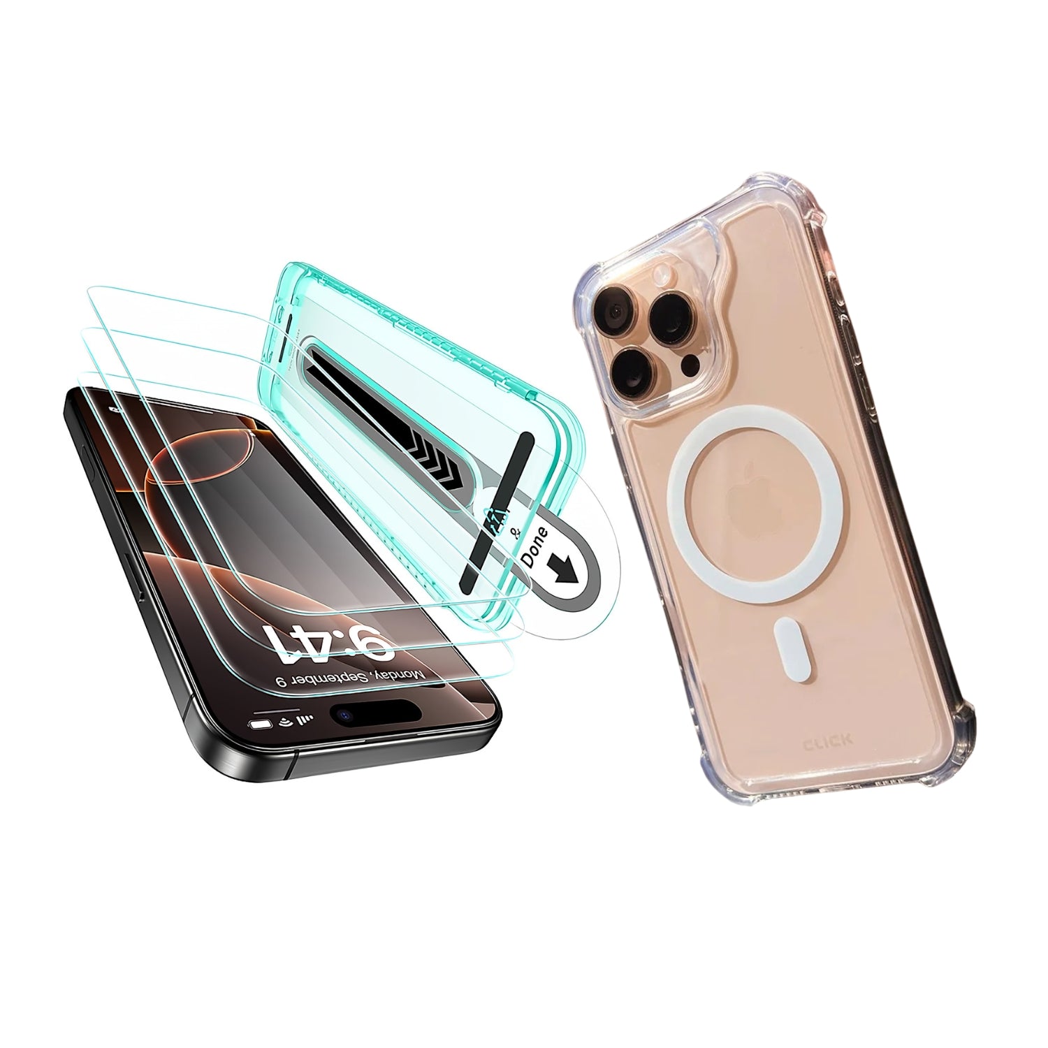 Case Airbag Mag + Vidrio Templado 9H - iPhone 16 Pro Max | Kit Minimal