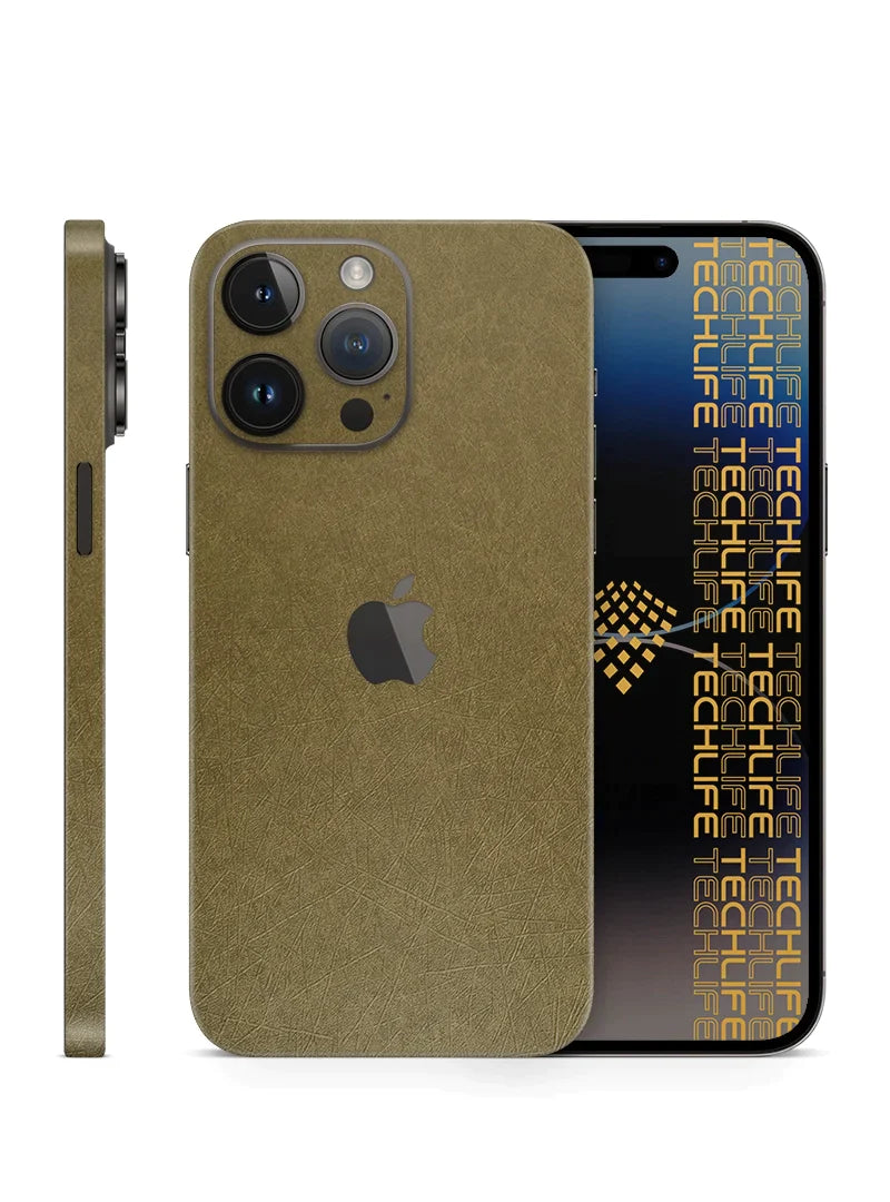 Skin Premium Fibra Mostaza Antiguo iPhone 12 Pro