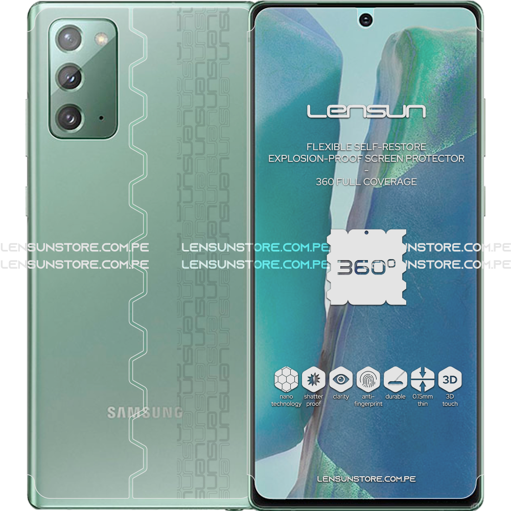 Lensun 360 Selfrestore Shield Protector de Pantalla Completa Samsumg Galaxy Note 20
