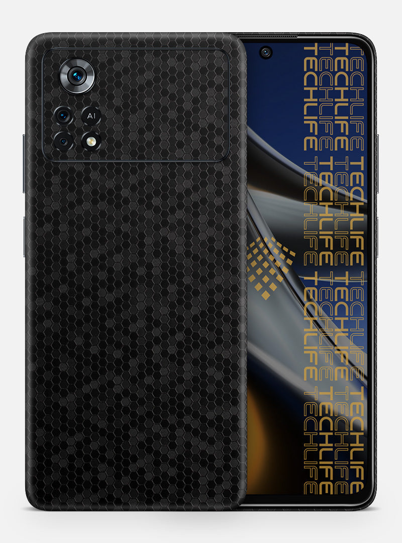 Skin Premium HexaTech Abismo Negro Poco X4 Pro